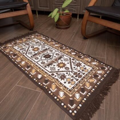 Covor bumbac cu stelute - maro -0