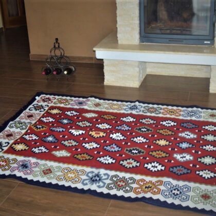 covor bumbac cu romburi asimetrice-0